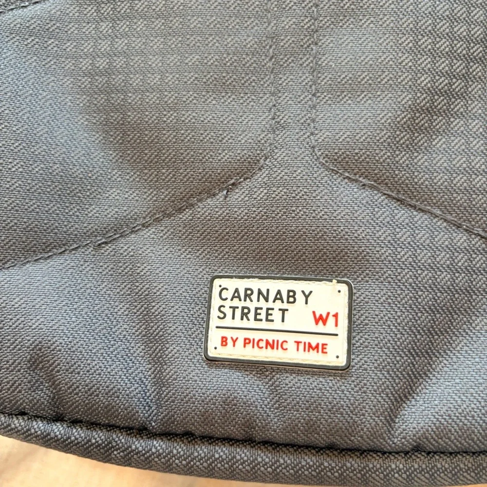 Carnaby Street by Picnic Time Gray Plaid Lined‎ Messenger Crossbody Bag